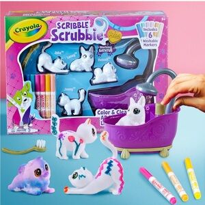 Crayola Scribble Scrubbie Pets Tub Set, Washable Pet, Reusable Animal Toys